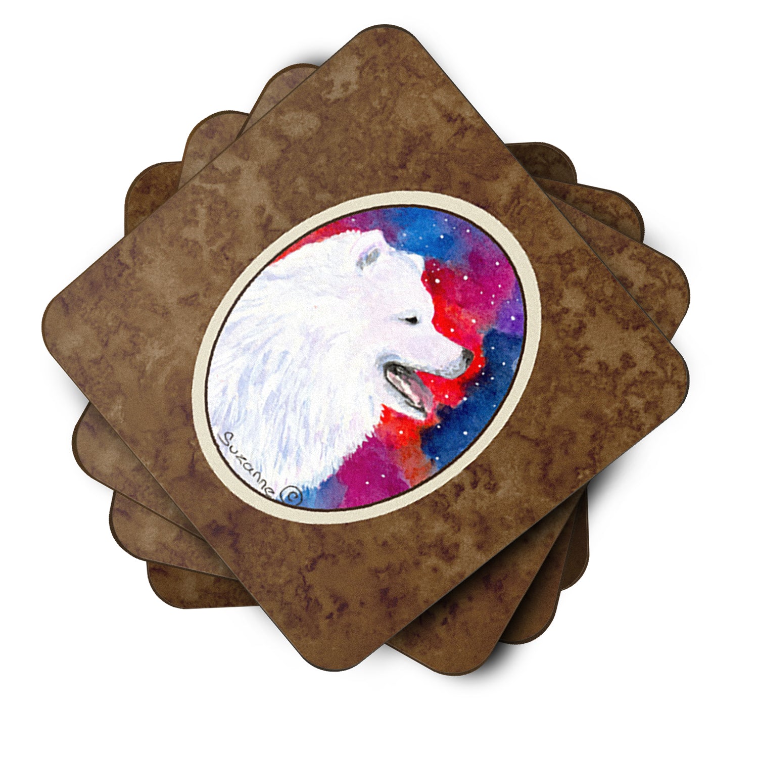 Set of 4 Samoyed Foam Coasters - the-store.com