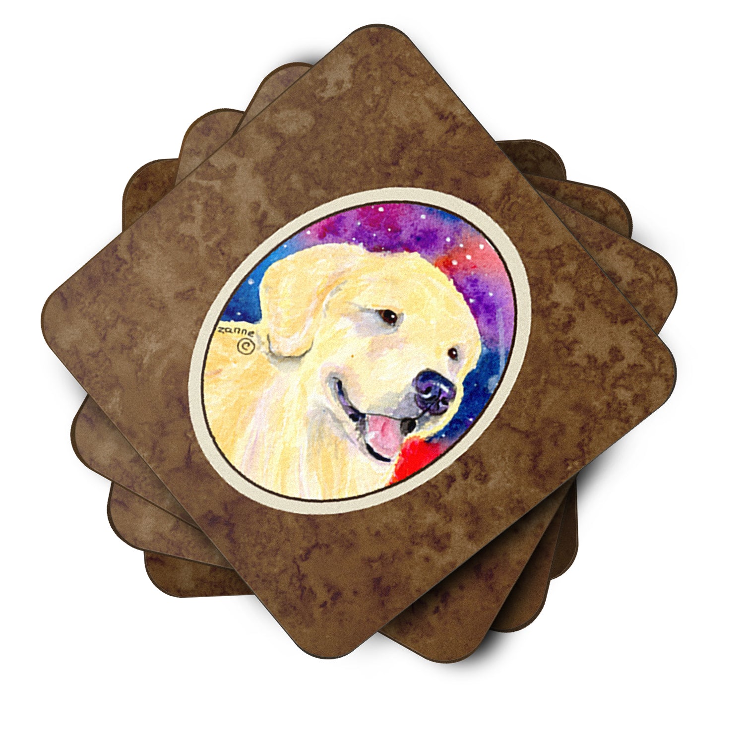 Set of 4 Golden Retriever Foam Coasters - the-store.com