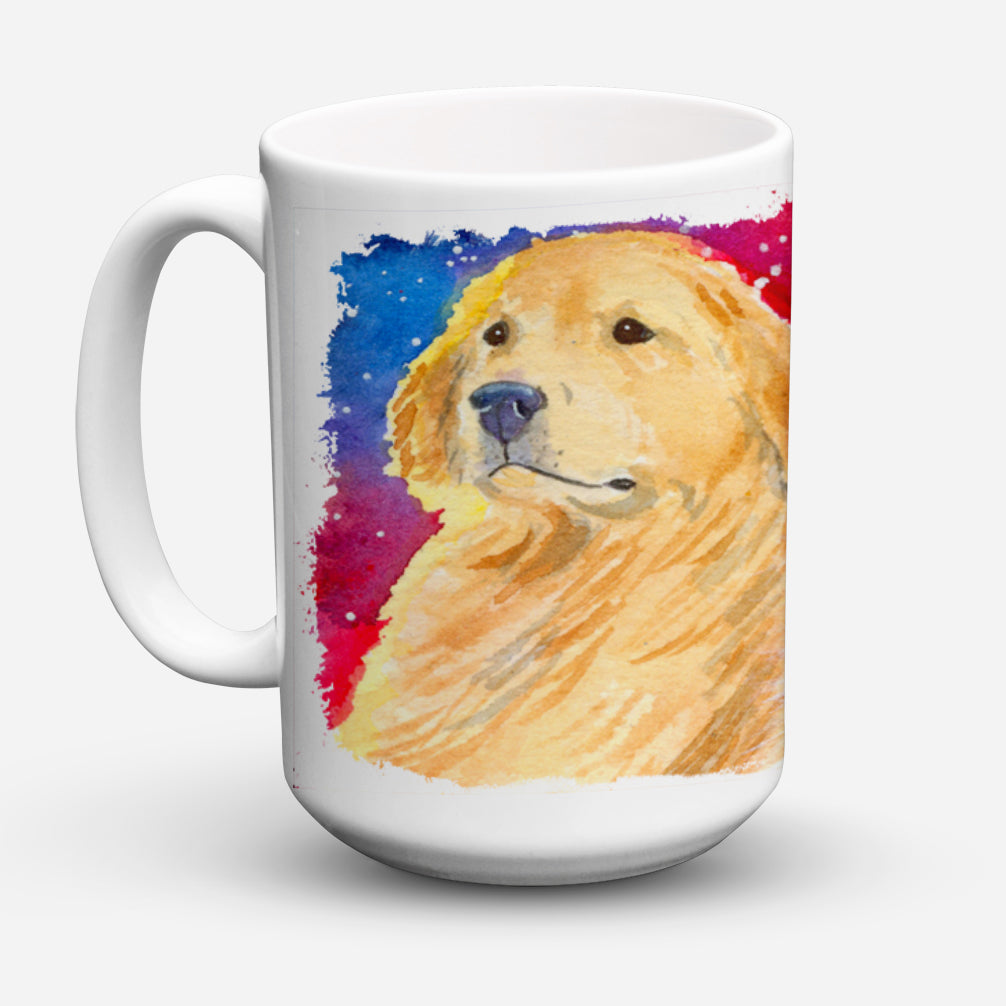 Golden Retriever Dishwasher Safe Microwavable Ceramic Coffee Mug 15 ounce SS8754CM15  the-store.com.