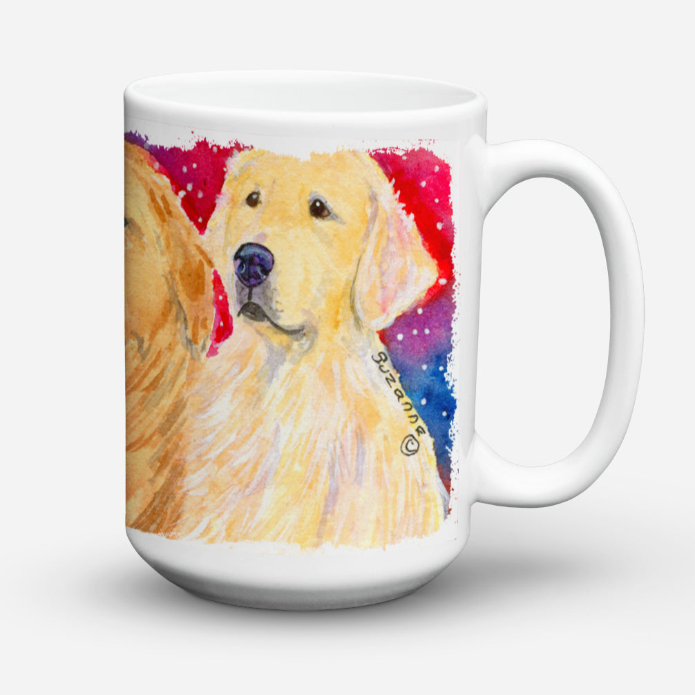 Golden Retriever Dishwasher Safe Microwavable Ceramic Coffee Mug 15 ounce SS8754CM15  the-store.com.