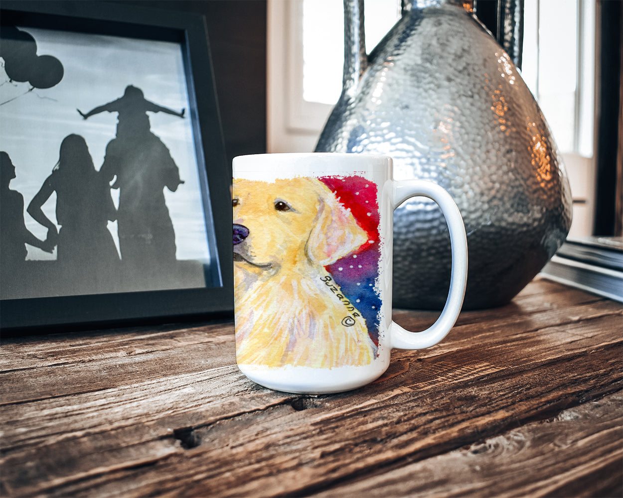 Golden Retriever Dishwasher Safe Microwavable Ceramic Coffee Mug 15 ounce SS8754CM15  the-store.com.