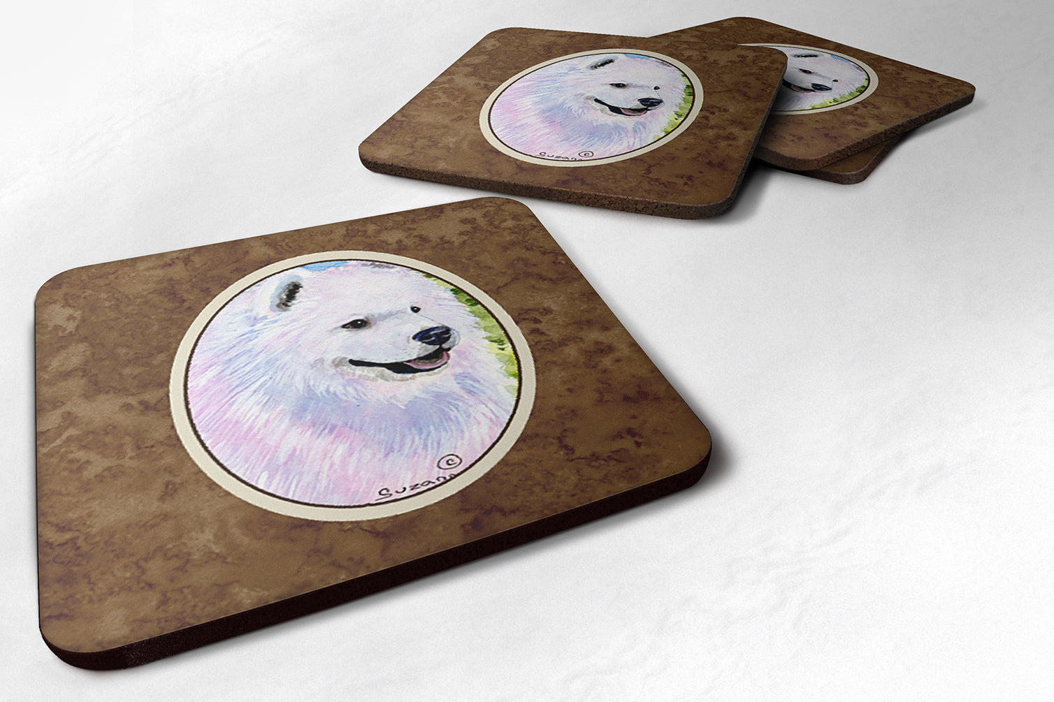 Set of 4 Samoyed Foam Coasters - the-store.com