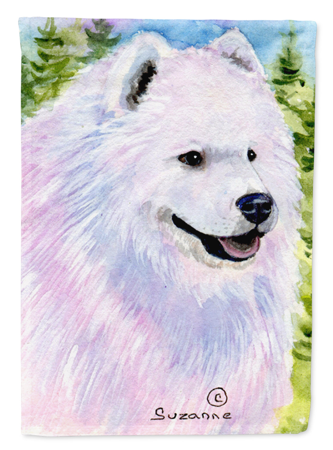 Samoyed Flag Garden Size.