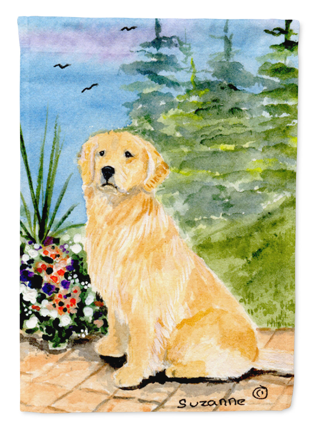 Golden Retriever Flag Canvas House Size  the-store.com.