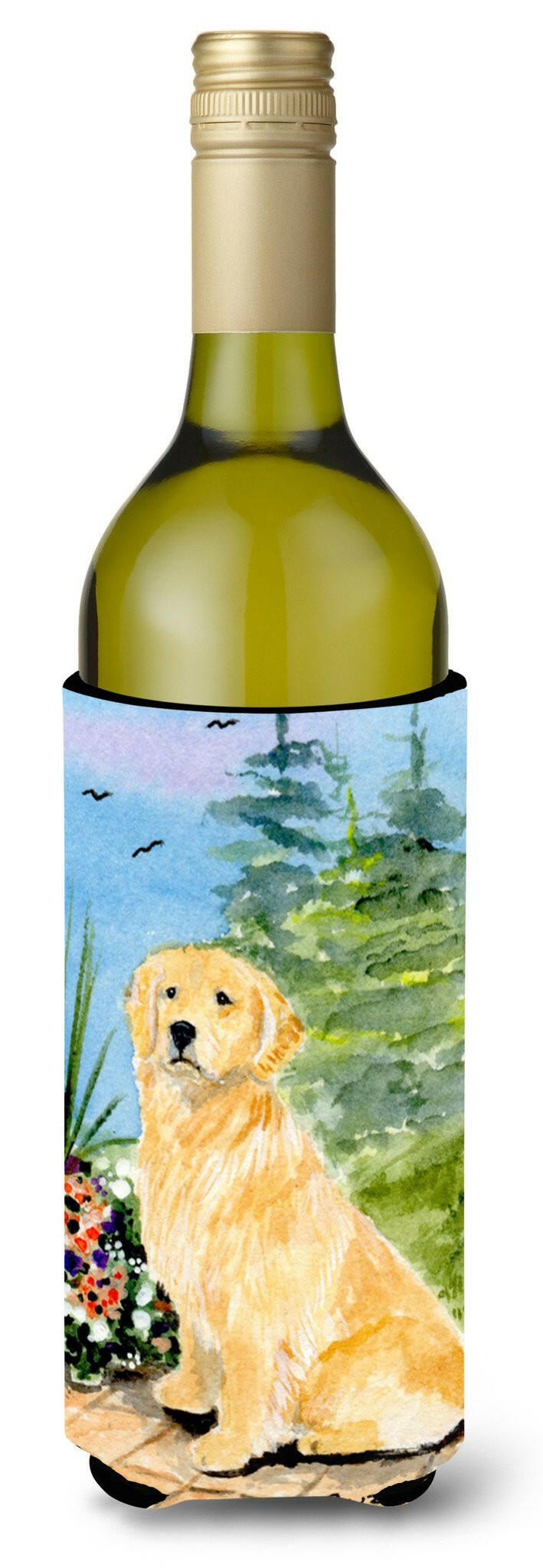 Golden Retriever Wine Bottle Beverage Insulator Beverage Insulator Hugger SS8758LITERK by Caroline&#39;s Treasures