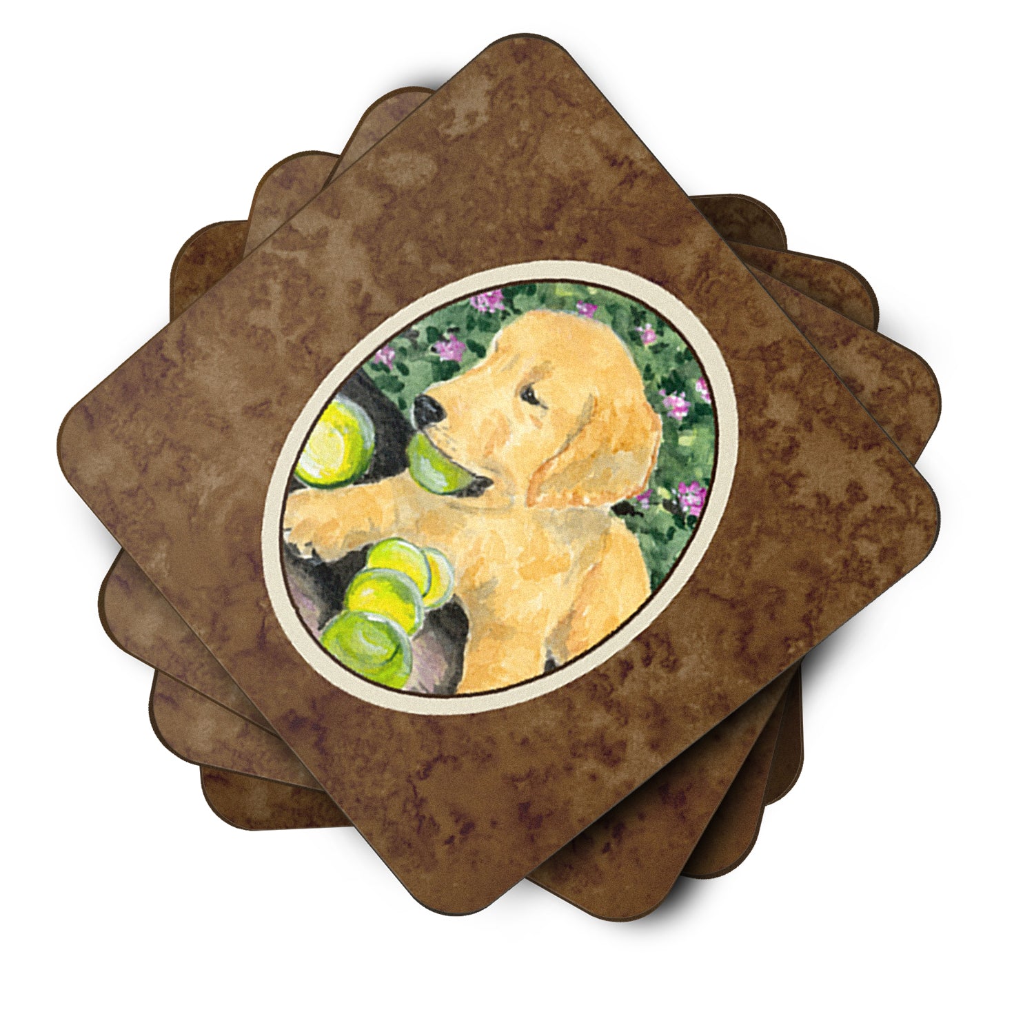 Set of 4 Golden Retriever Foam Coasters - the-store.com