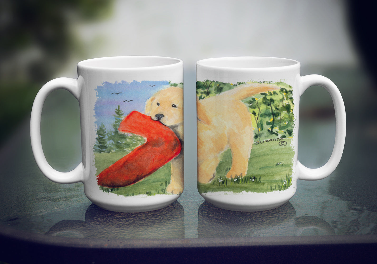 Golden Retriever Dishwasher Safe Microwavable Ceramic Coffee Mug 15 ounce SS8762CM15  the-store.com.