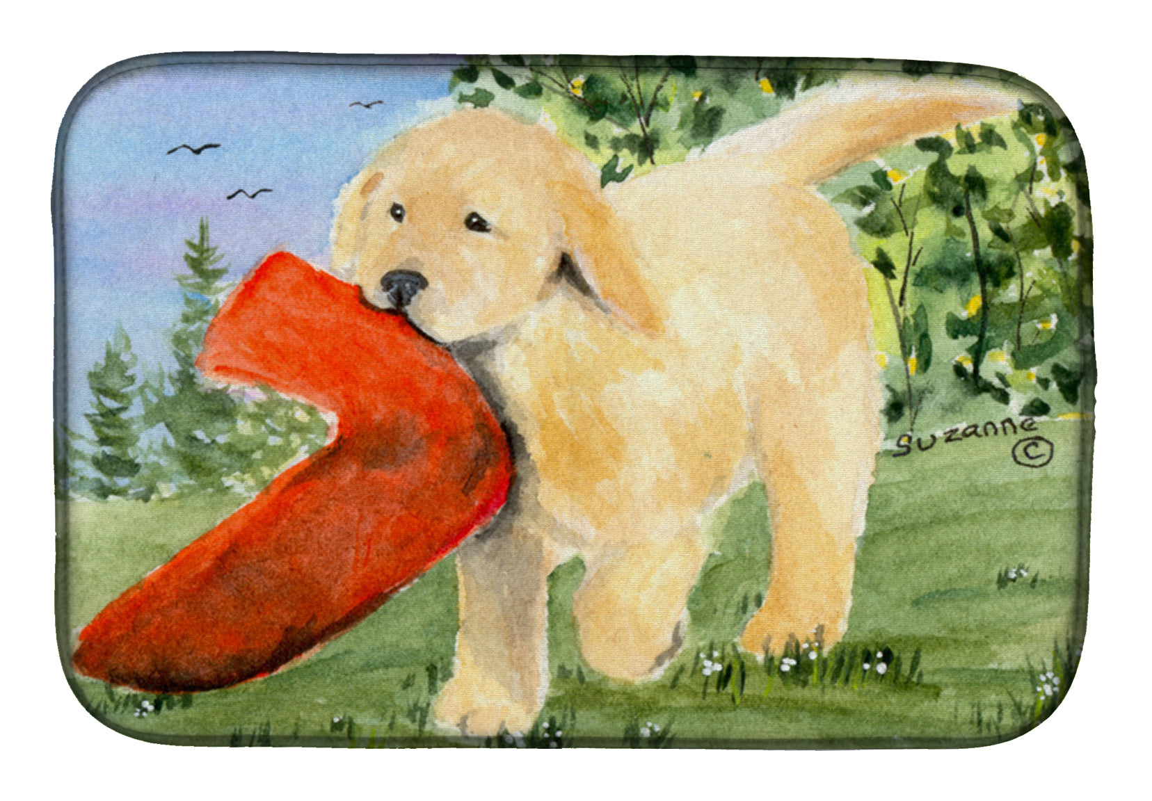 Golden Retriever Dish Drying Mat SS8762DDM  the-store.com.