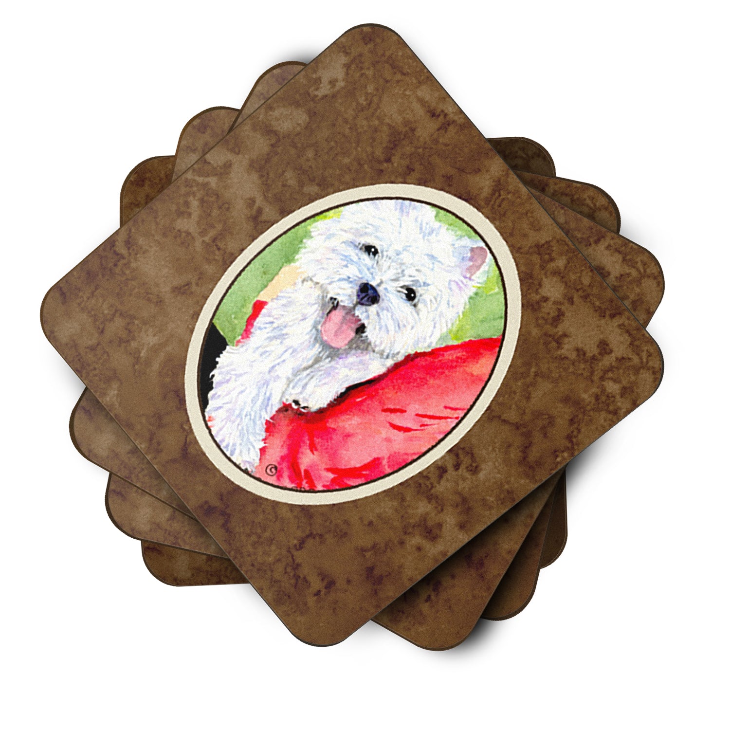 Set of 4 Westie Foam Coasters - the-store.com