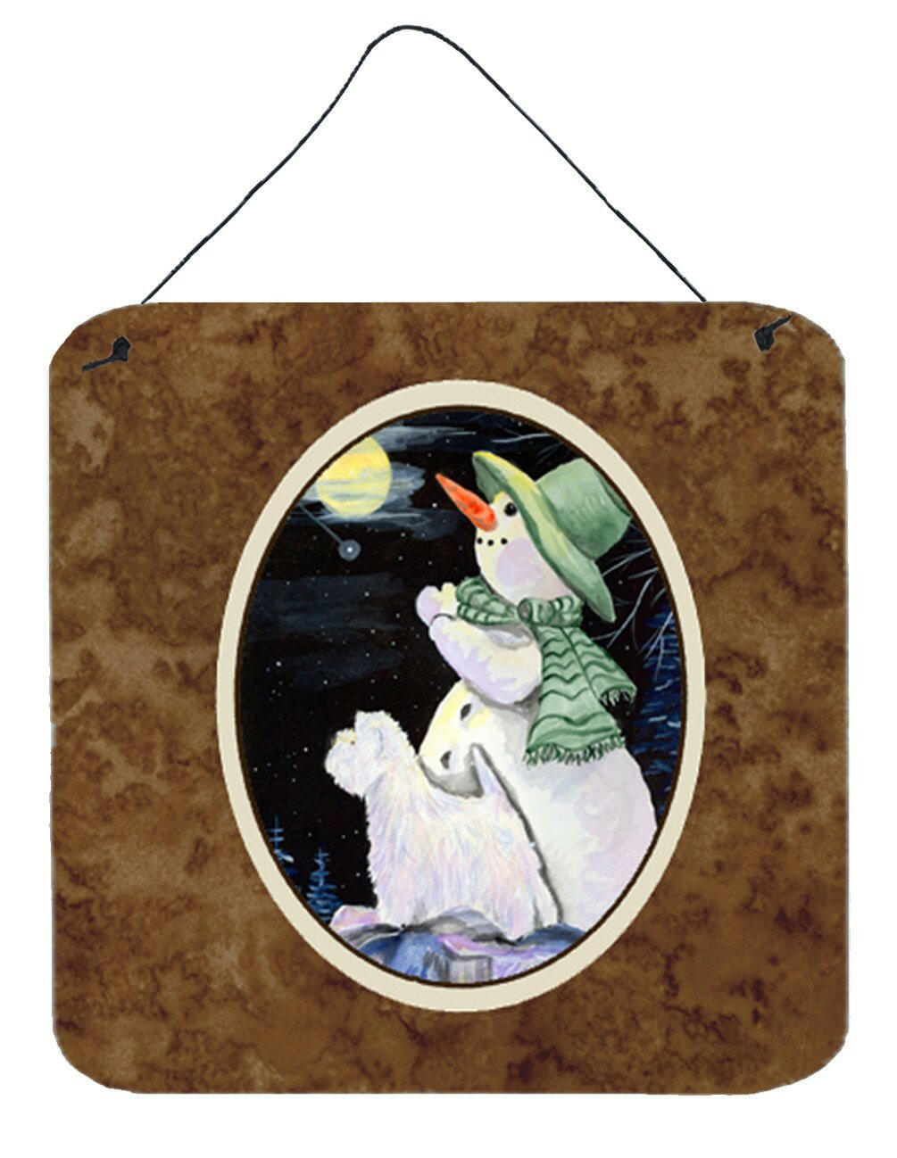 Snowman with Westie Aluminium Metal Wall or Door Hanging Prints by Caroline&#39;s Treasures