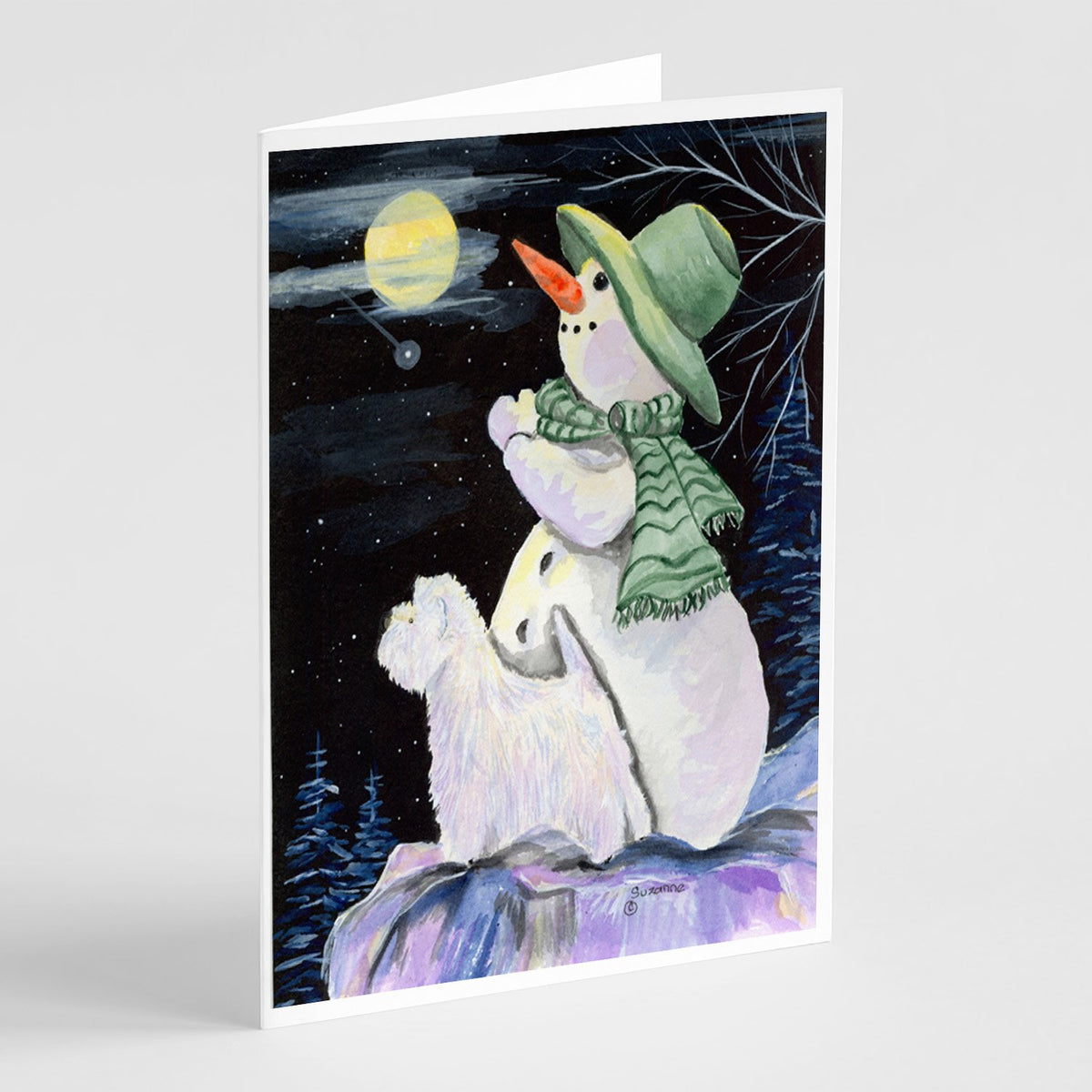 Buy this Snowman with Westie Greeting Cards and Envelopes Pack of 8