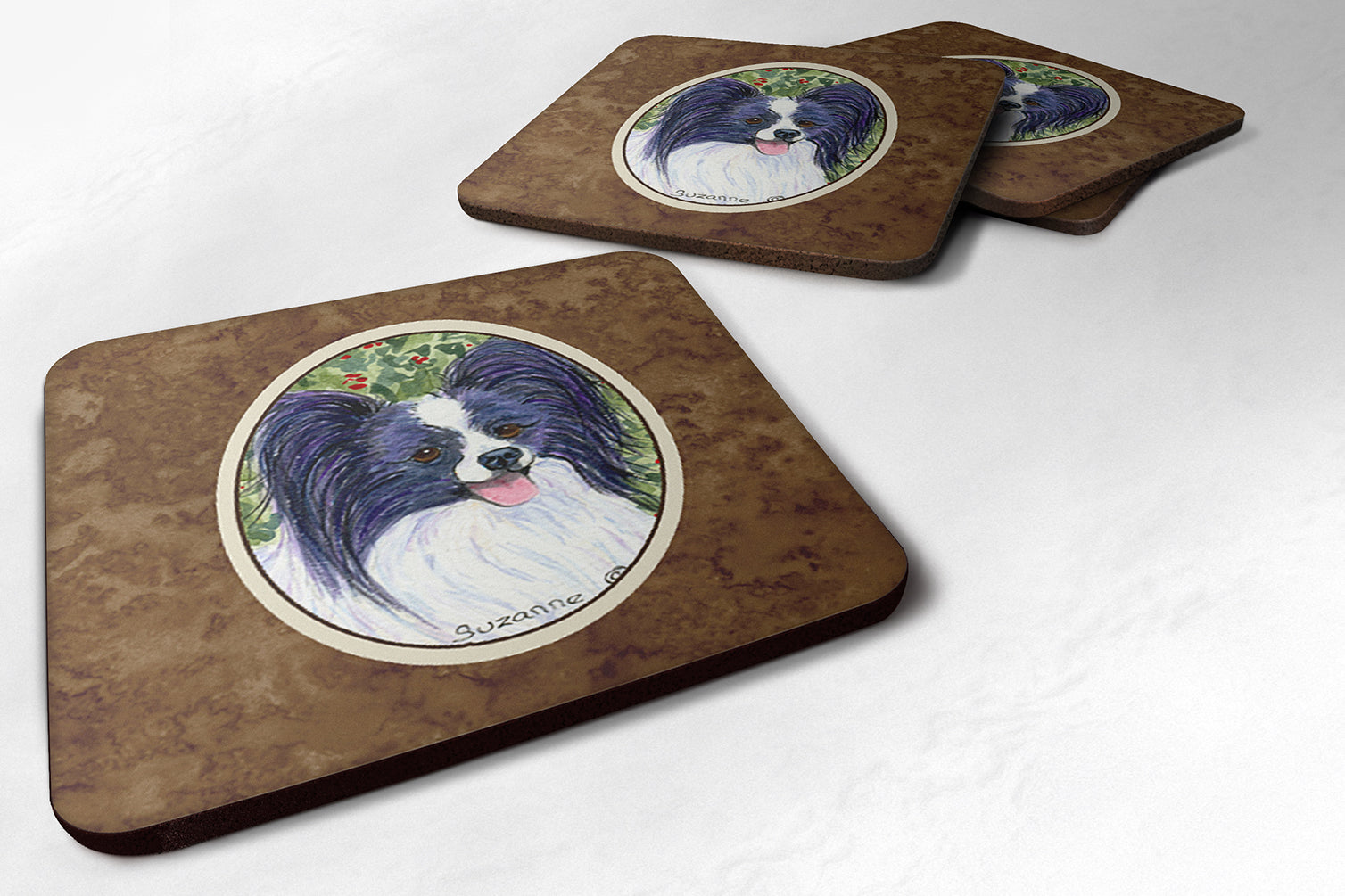 Set of 4 Papillon Foam Coasters - the-store.com