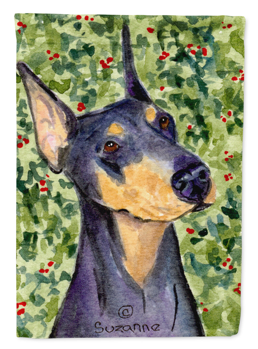 Doberman Flag Canvas House Size  the-store.com.