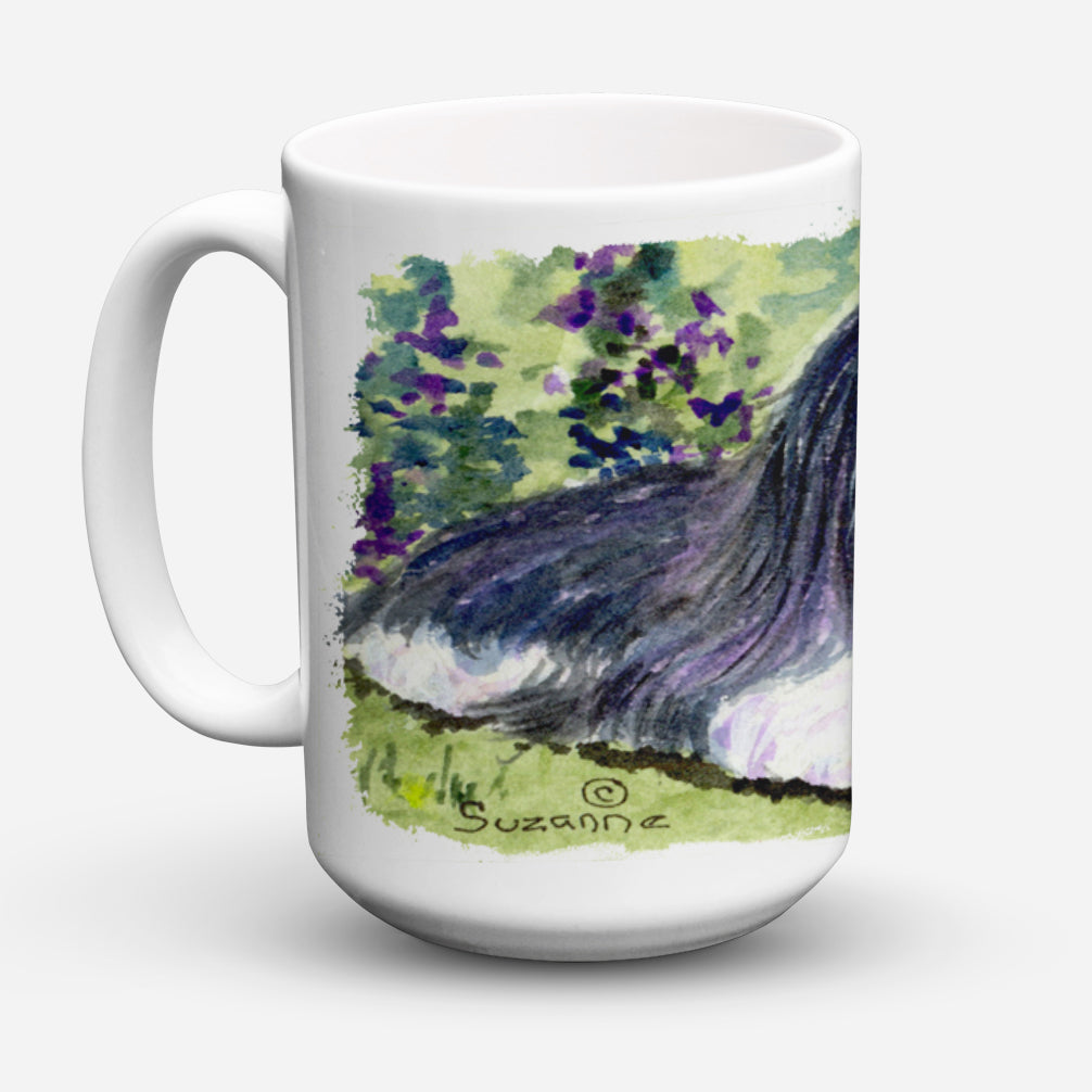 Bearded Collie Dishwasher Safe Microwavable Ceramic Coffee Mug 15 ounce SS8816CM15  the-store.com.