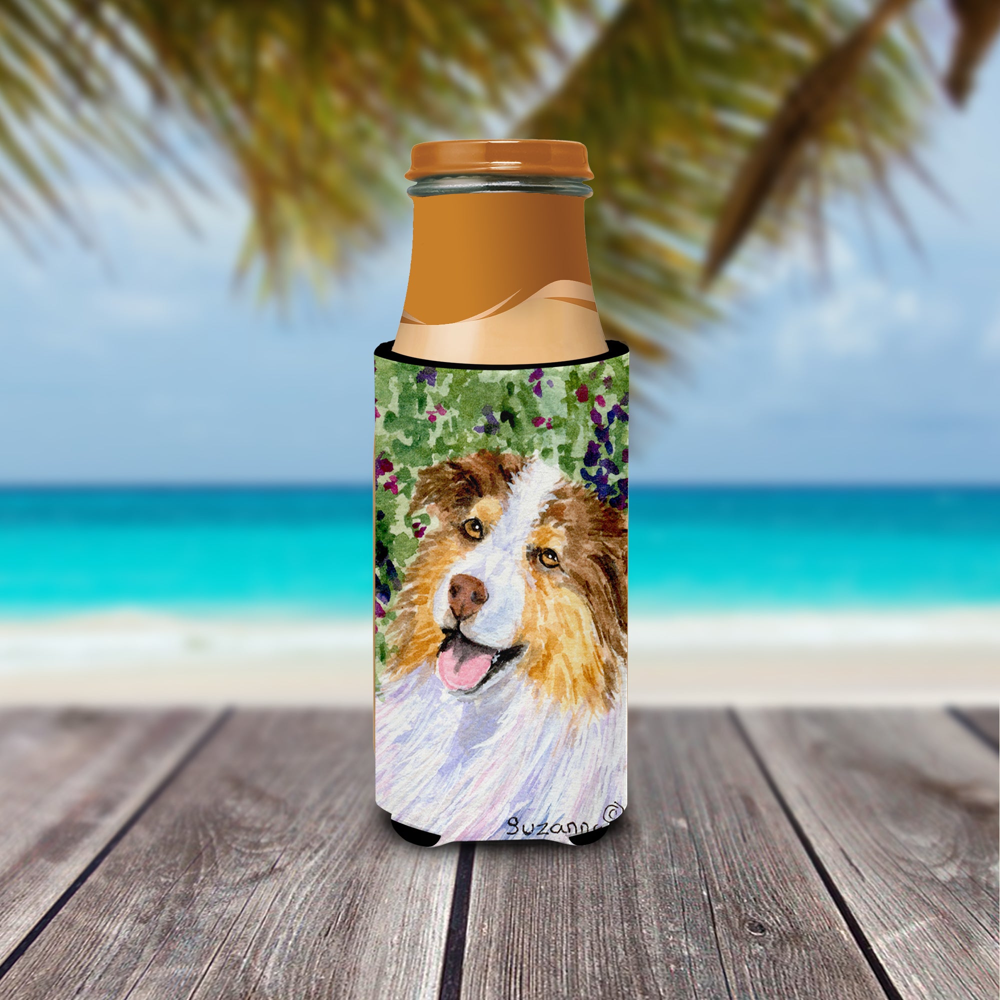 Australian Shepherd Ultra Beverage Insulators for slim cans SS8819MUK.