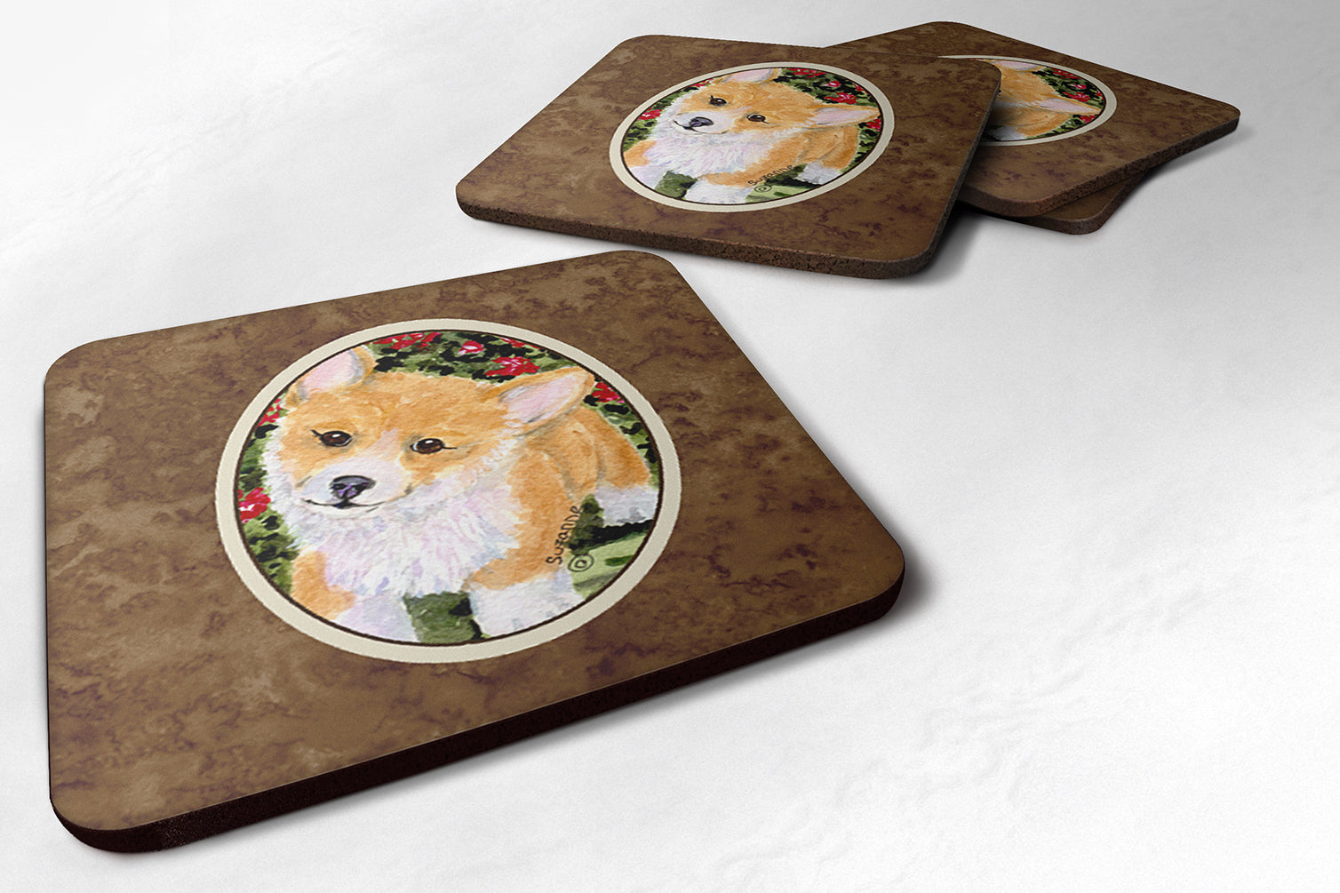 Set of 4 Corgi Foam Coasters - the-store.com