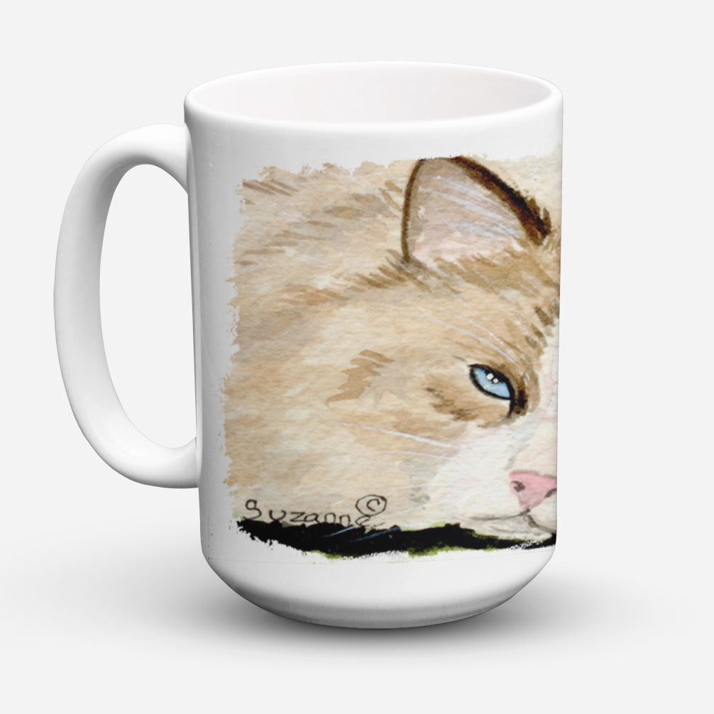 Cat Dishwasher Safe Microwavable Ceramic Coffee Mug 15 ounce SS8825CM15  the-store.com.