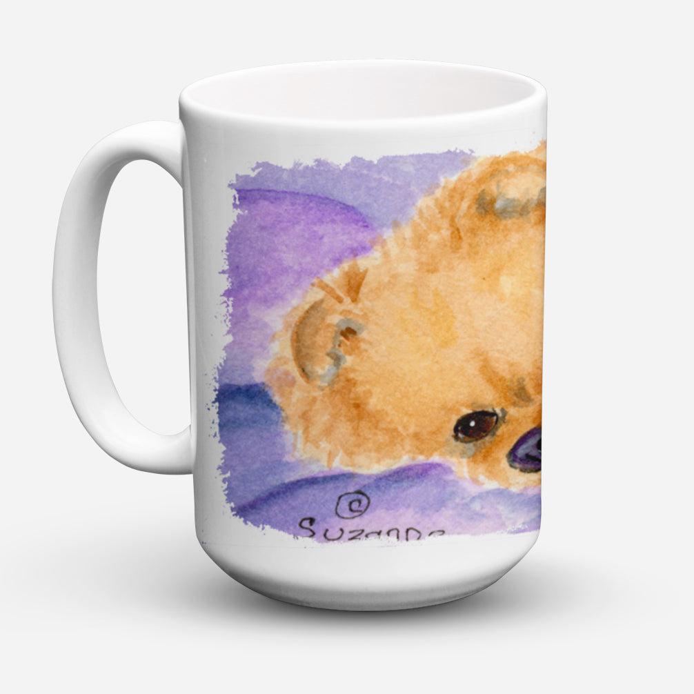 Pomeranian Dishwasher Safe Microwavable Ceramic Coffee Mug 15 ounce SS8834CM15  the-store.com.