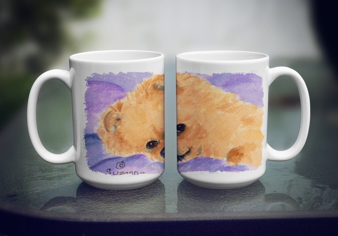 Pomeranian Dishwasher Safe Microwavable Ceramic Coffee Mug 15 ounce SS8834CM15  the-store.com.