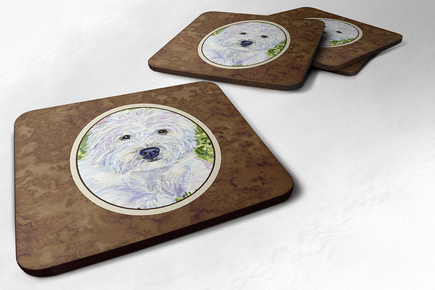 Set of 4 Westie Foam Coasters - the-store.com