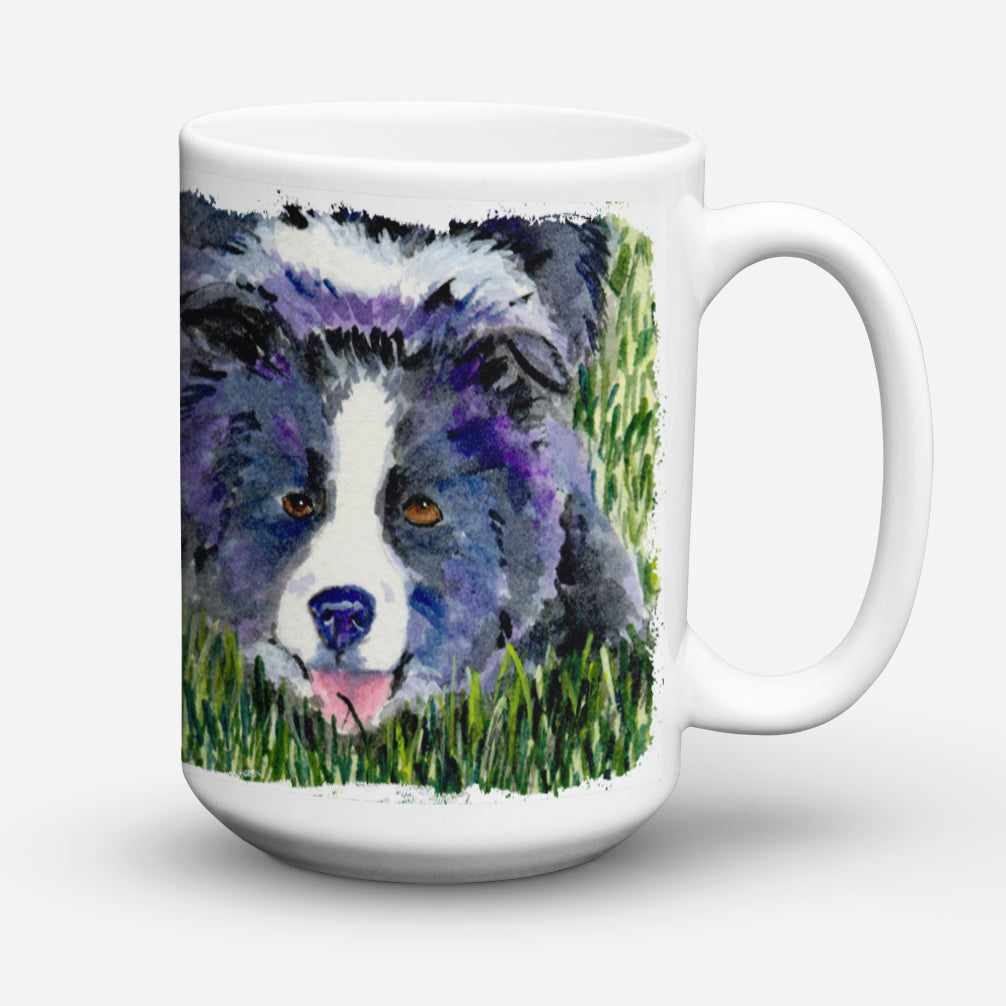 Border Collie Dishwasher Safe Microwavable Ceramic Coffee Mug 15 ounce SS8836CM15  the-store.com.