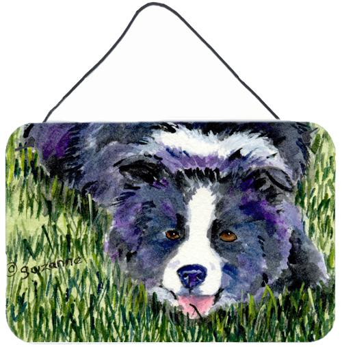 Border Collie Indoor Aluminium Metal Wall or Door Hanging Prints by Caroline's Treasures