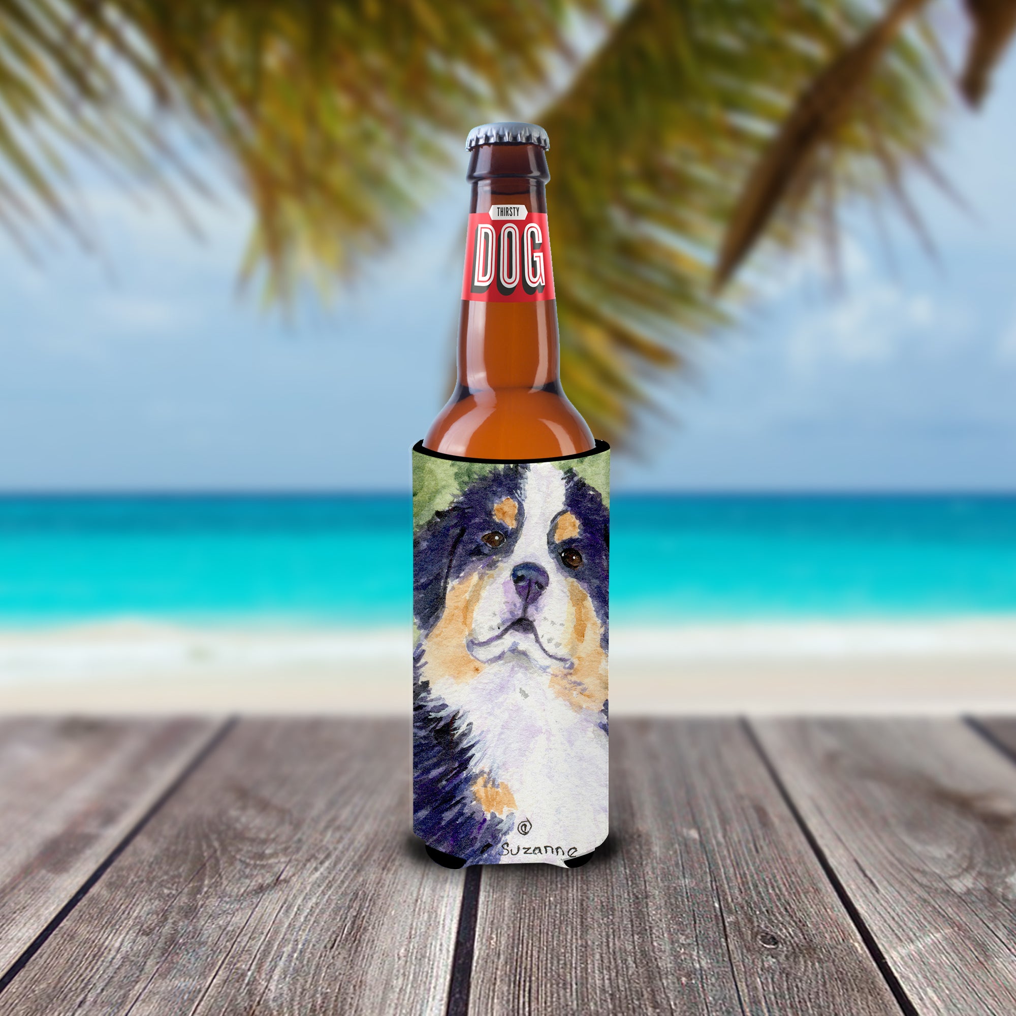 Bernese Mountain Dog Ultra Beverage Insulators for slim cans SS8837MUK.