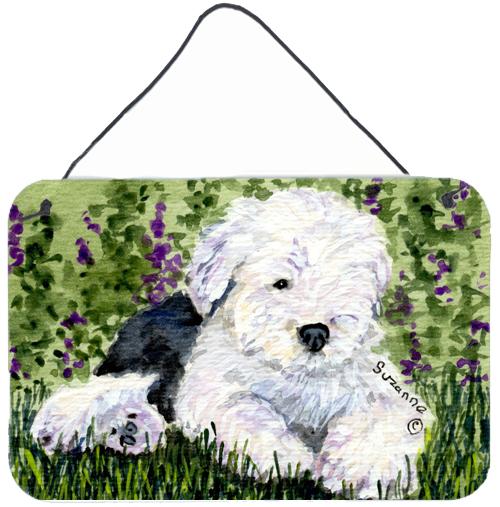 Old English Sheepdog Indoor Aluminium Metal Wall or Door Hanging Prints by Caroline&#39;s Treasures