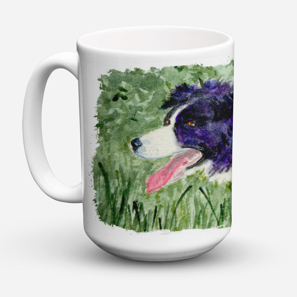 Border Collie Dishwasher Safe Microwavable Ceramic Coffee Mug 15 ounce SS8843CM15  the-store.com.