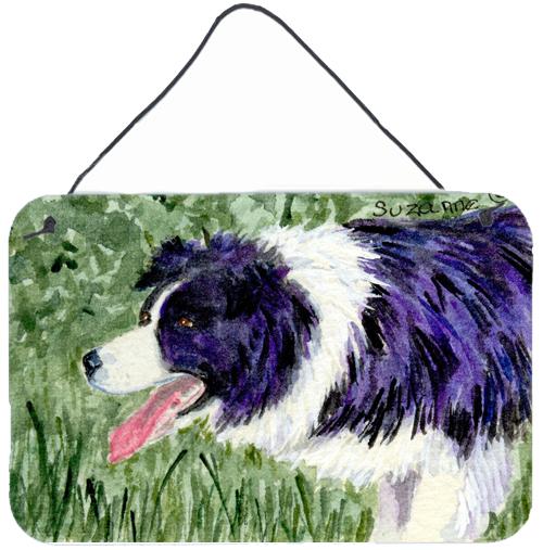 Border Collie Indoor Aluminium Metal Wall or Door Hanging Prints by Caroline's Treasures