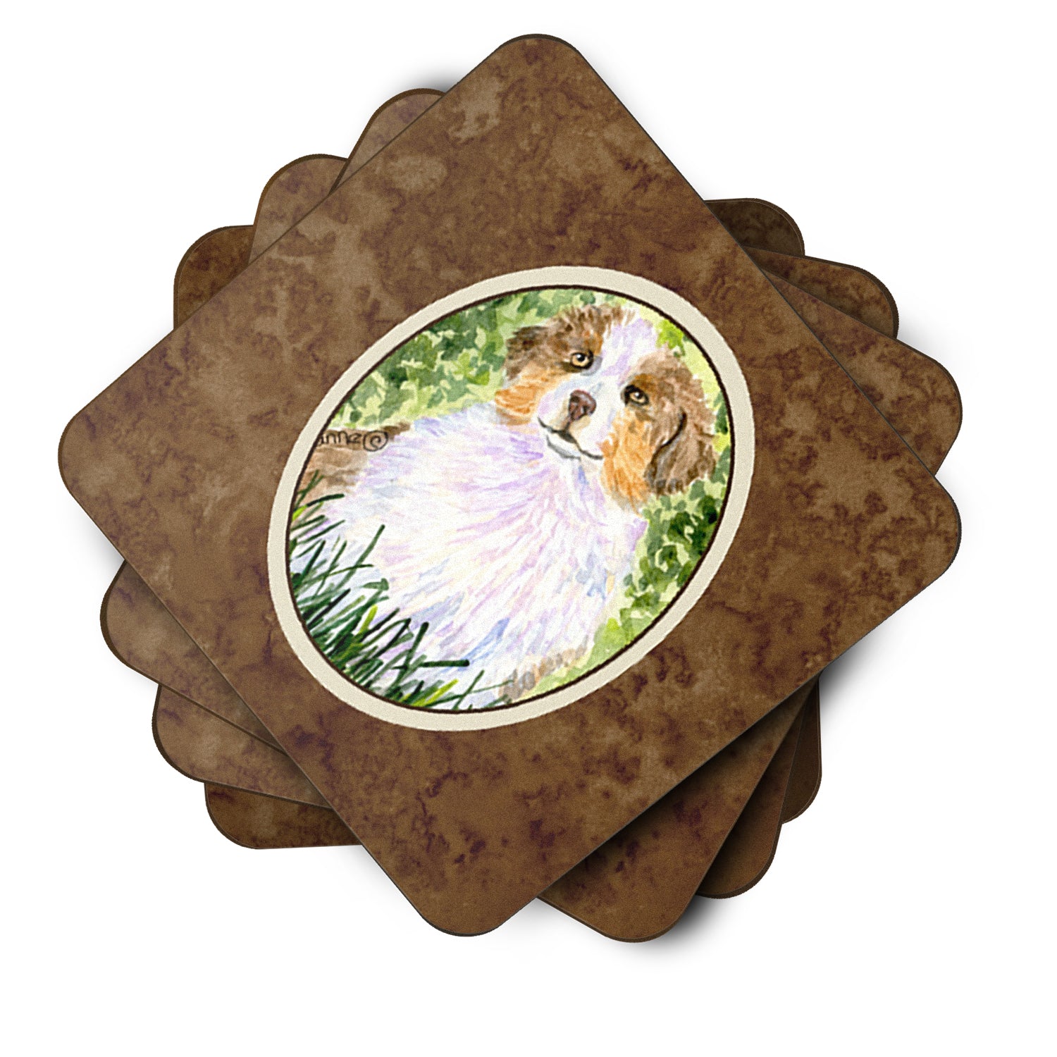 Set of 4 Australian Shepherd Foam Coasters - the-store.com