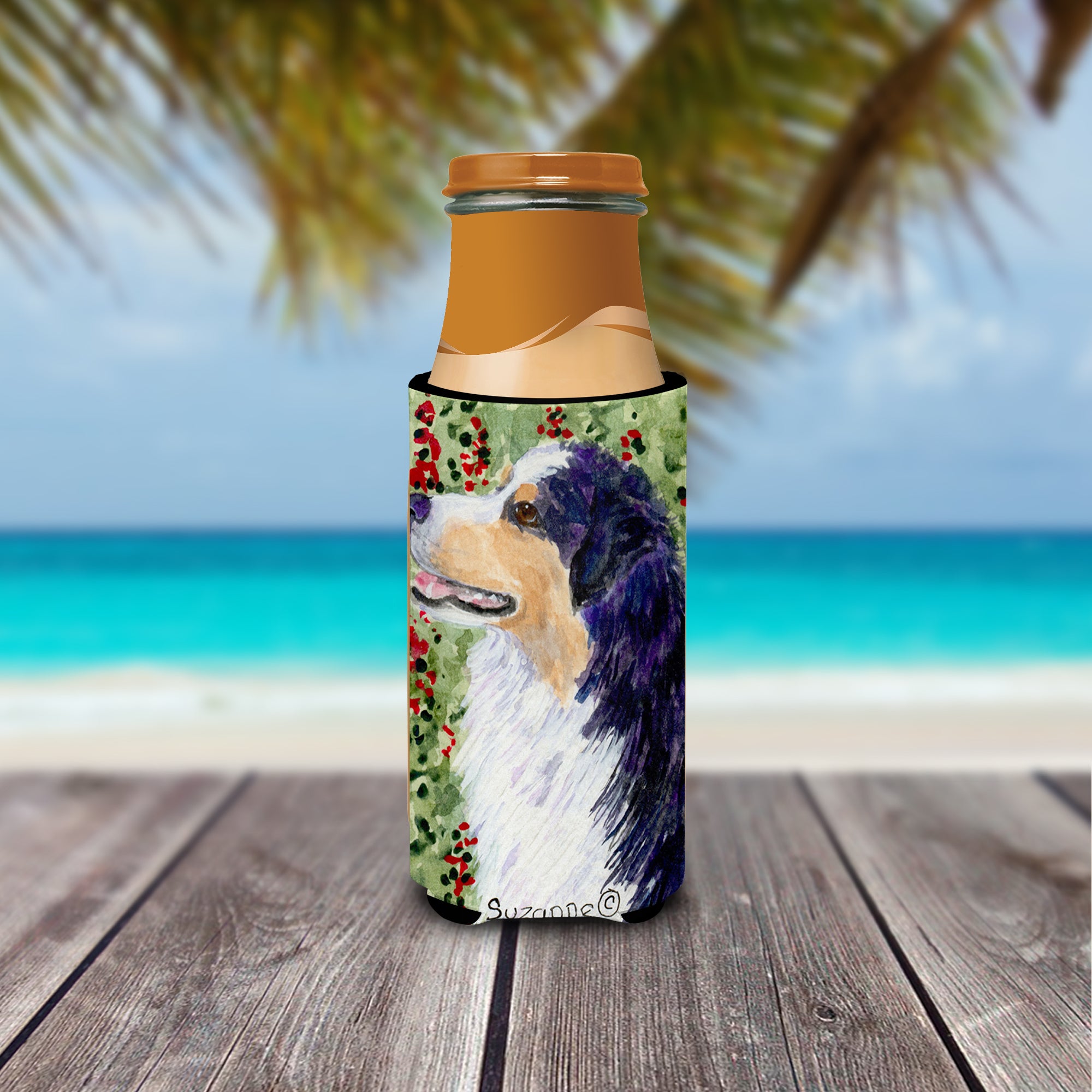 Australian Shepherd Ultra Beverage Insulators for slim cans SS8845MUK.