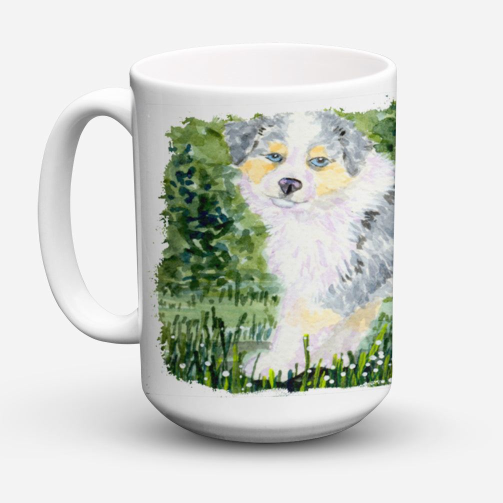 Australian Shepherd Dishwasher Safe Microwavable Ceramic Coffee Mug 15 ounce SS8846CM15  the-store.com.