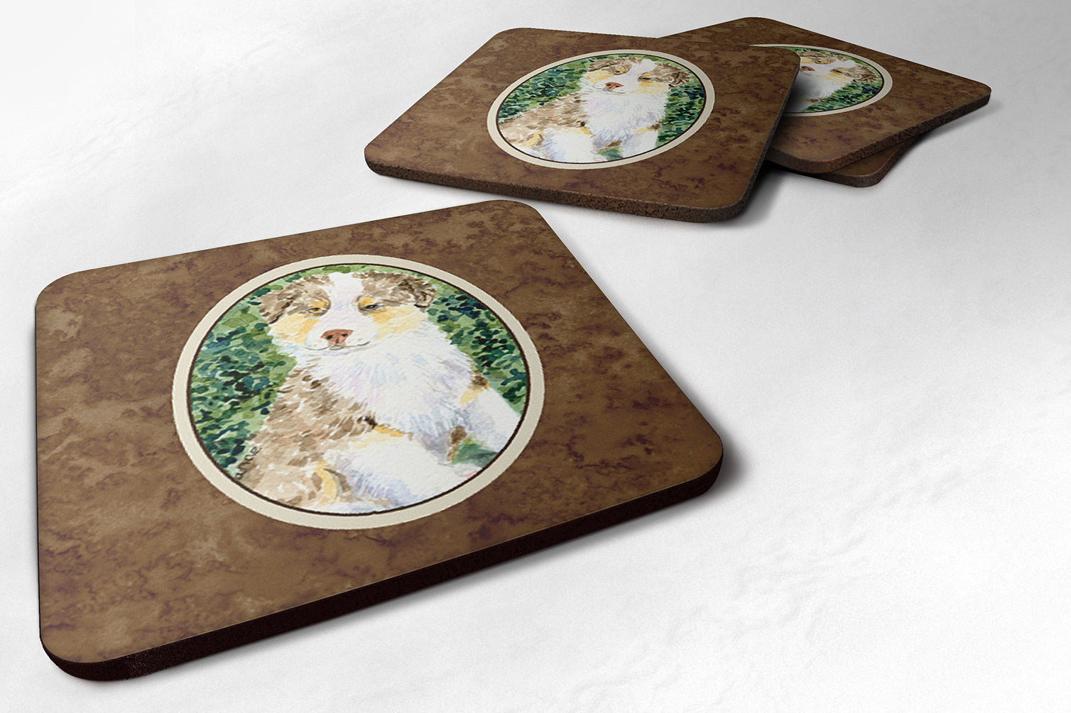 Set of 4 Australian Shepherd Foam Coasters - the-store.com