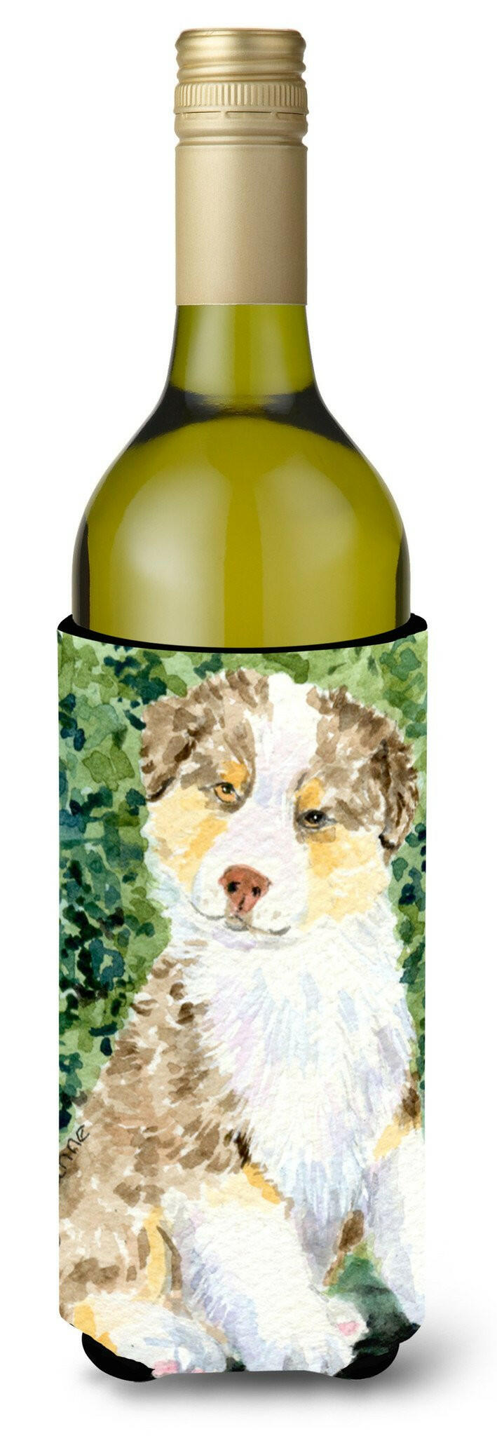 Australian Shepherd Wine Bottle Beverage Insulator Beverage Insulator Hugger SS8847LITERK by Caroline's Treasures