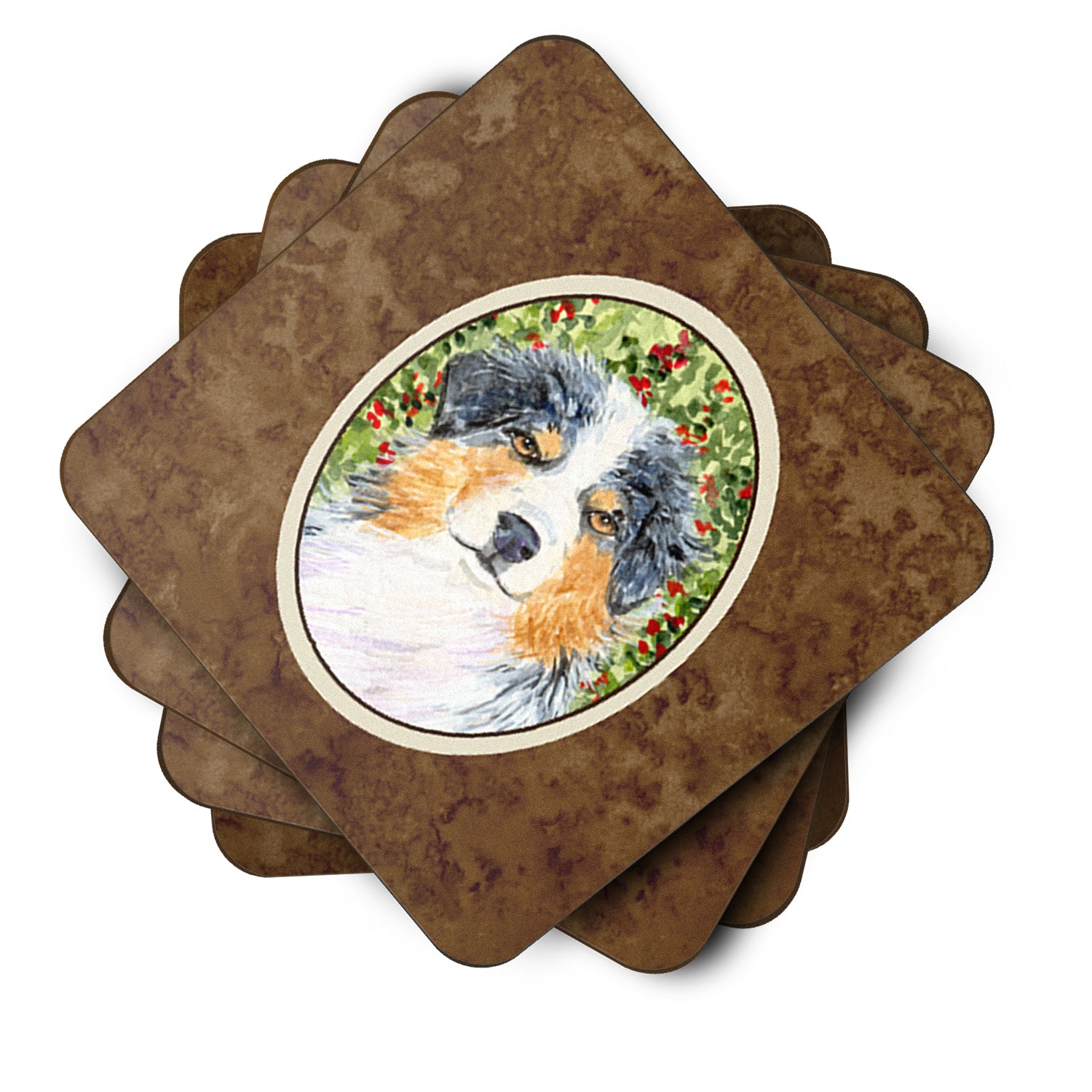 Set of 4 Australian Shepherd Foam Coasters - the-store.com