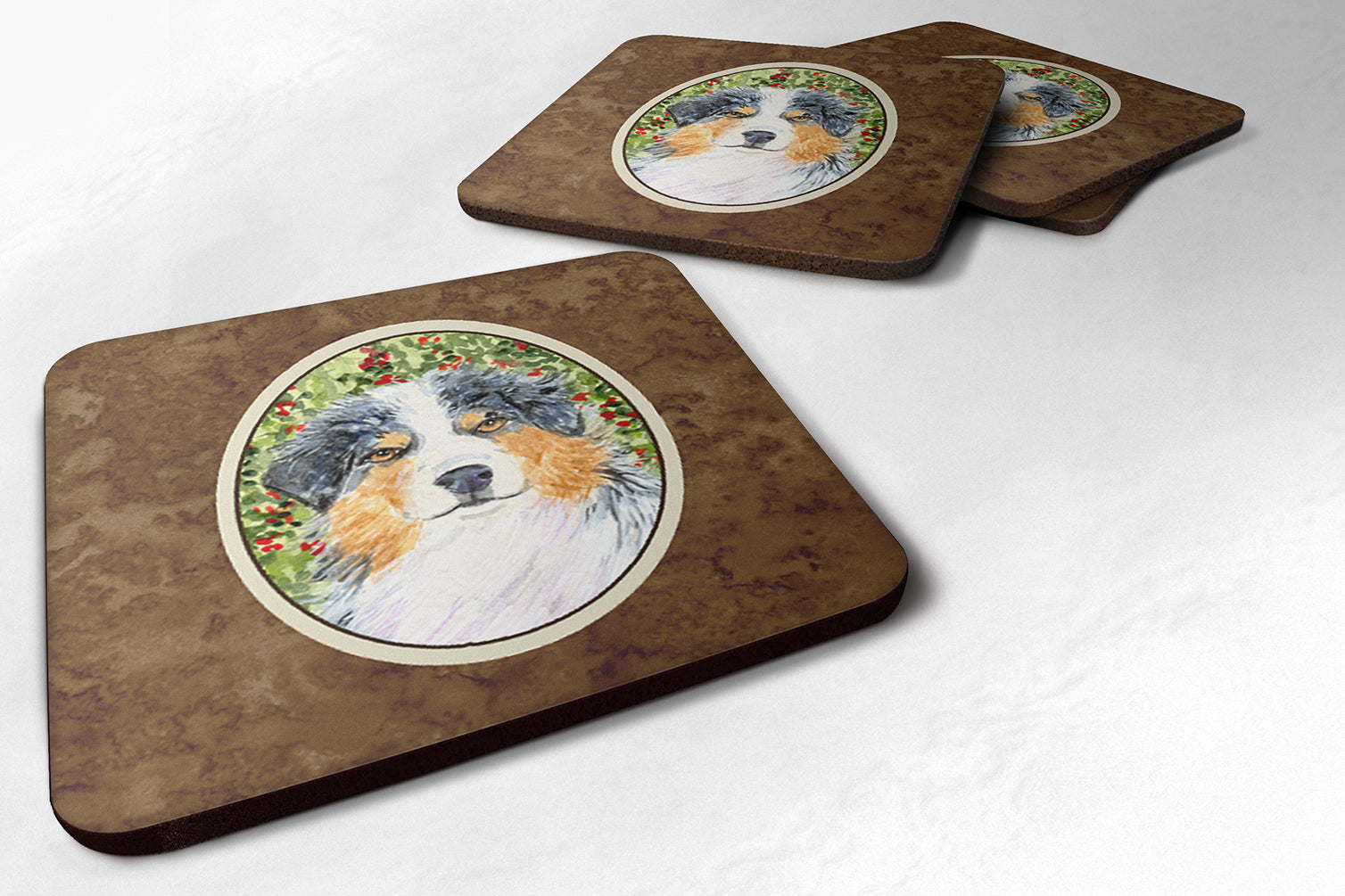 Set of 4 Australian Shepherd Foam Coasters - the-store.com