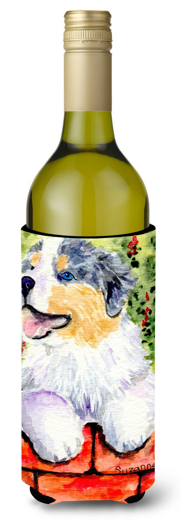 Australian Shepherd Wine Bottle Beverage Insulator Beverage Insulator Hugger SS8849LITERK by Caroline's Treasures