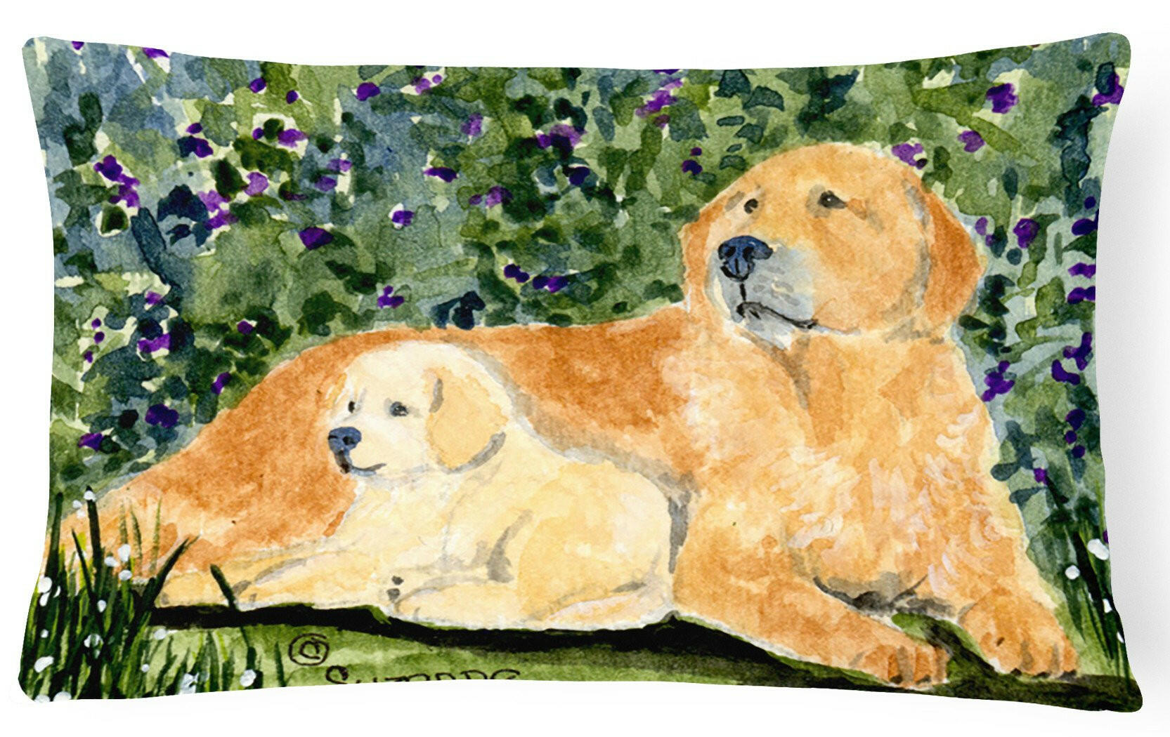 Golden Retriever Decorative   Canvas Fabric Pillow by Caroline's Treasures