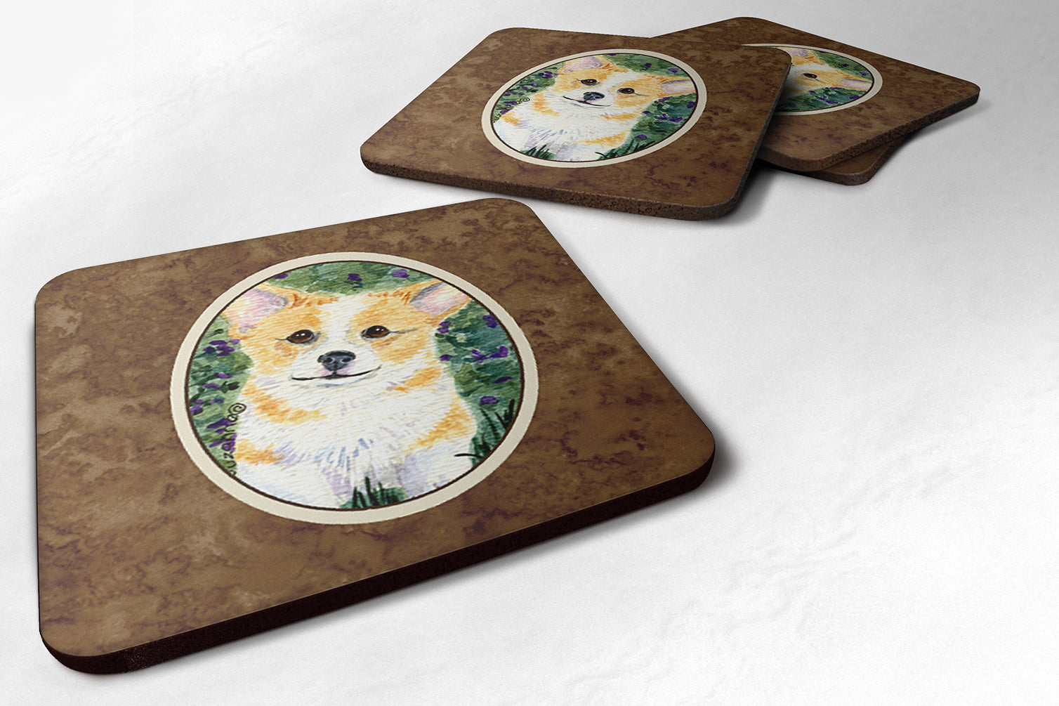 Set of 4 Corgi Foam Coasters - the-store.com