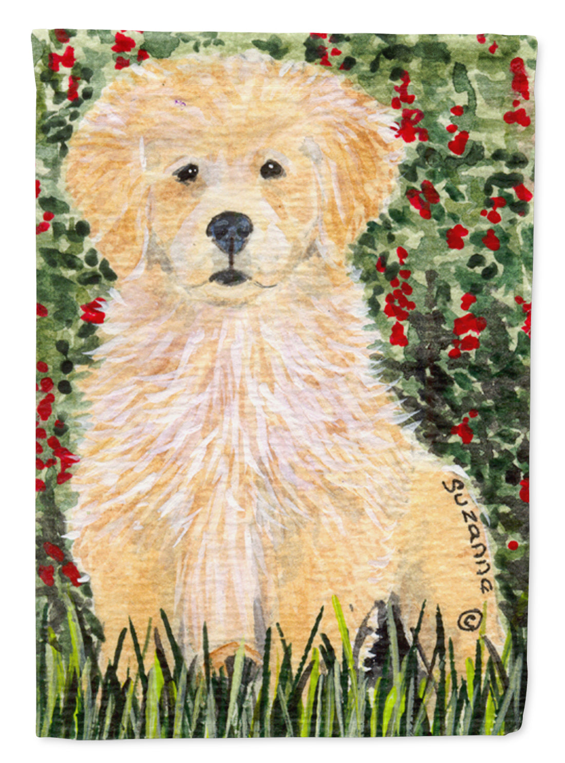 Golden Retriever Flag Canvas House Size  the-store.com.