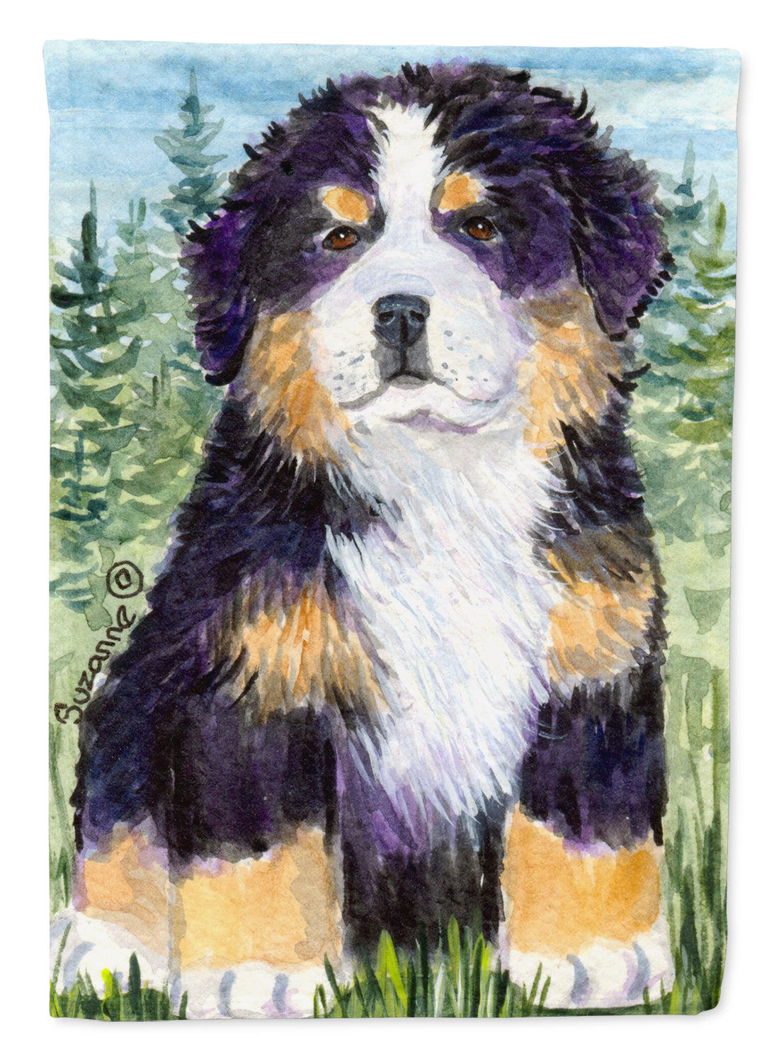 Bernese Mountain Dog Flag Garden Size.