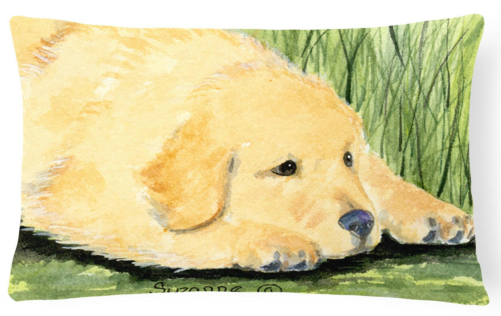 Golden Retriever Decorative   Canvas Fabric Pillow by Caroline's Treasures