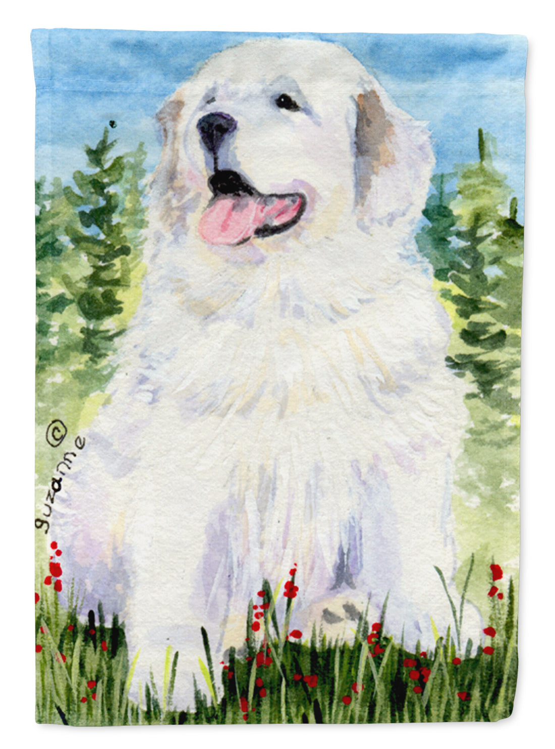 Great Pyrenees Flag Canvas House Size  the-store.com.