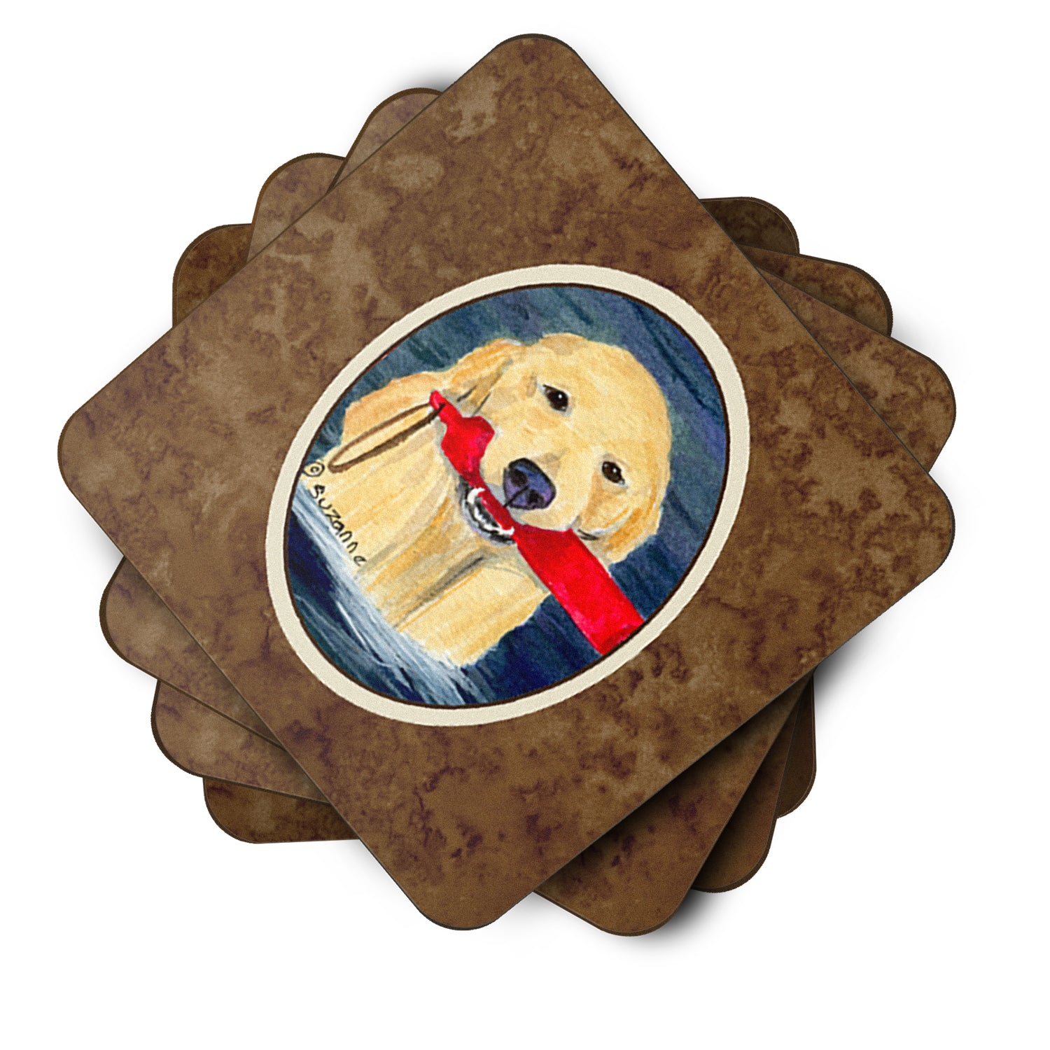 Set of 4 Golden Retriever Foam Coasters - the-store.com