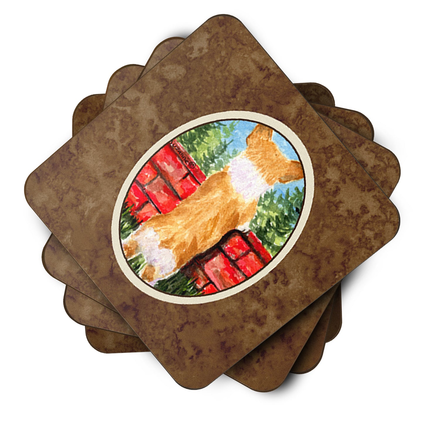 Set of 4 Corgi Foam Coasters - the-store.com