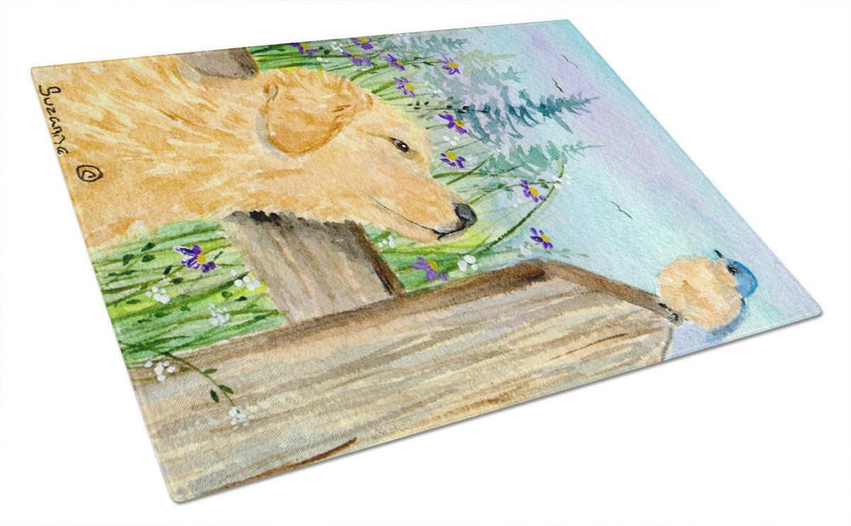 Golden Retriever Glass Cutting Board Large by Caroline&#39;s Treasures