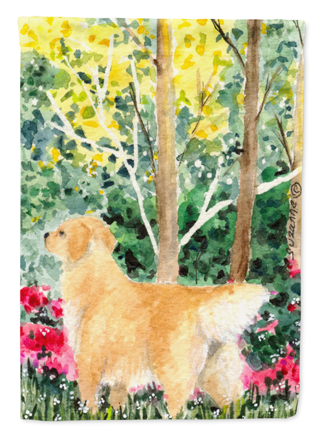 Golden Retriever Flag Canvas House Size  the-store.com.