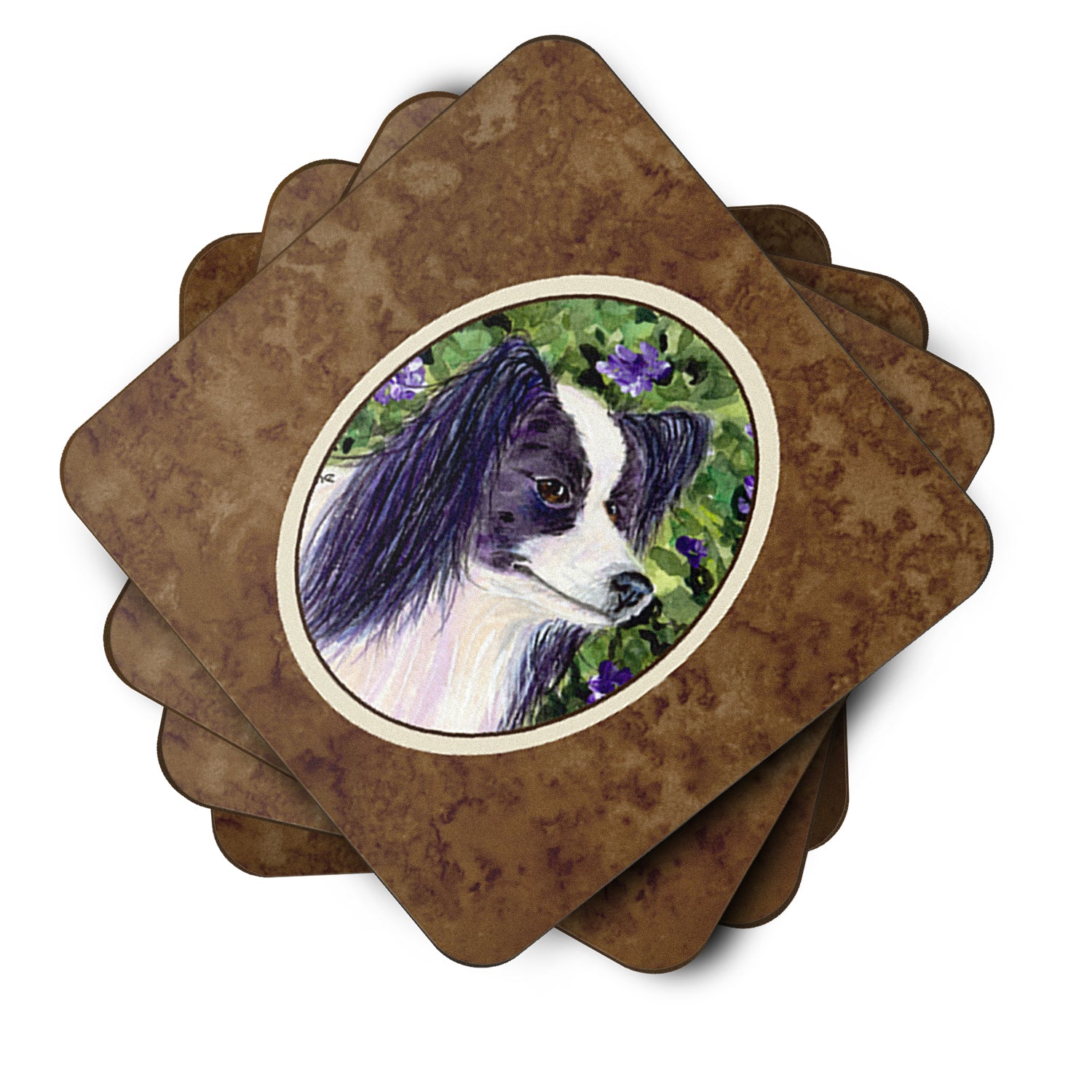 Set of 4 Papillon Foam Coasters - the-store.com