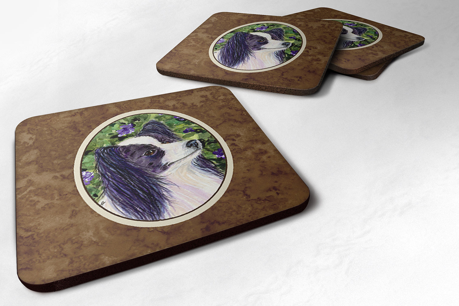 Set of 4 Papillon Foam Coasters - the-store.com